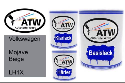 Volkswagen, Mojave Beige, LH1X: 1L Lackdose + 1L Klarlack + 500ml Härter - Set, von ATW Autoteile West.